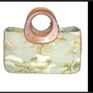 Fossil Key Per Tropical Canvas Handbag Purse Wood Keeper Bag Coconut Palm Tree